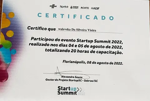 Certificado 10 da trajetória da Dra. Walevska Quantum