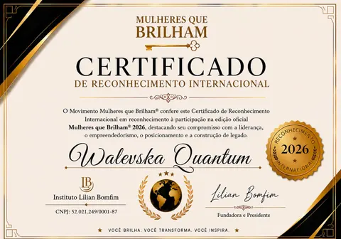 Certificado 7 da trajetória da Dra. Walevska Quantum